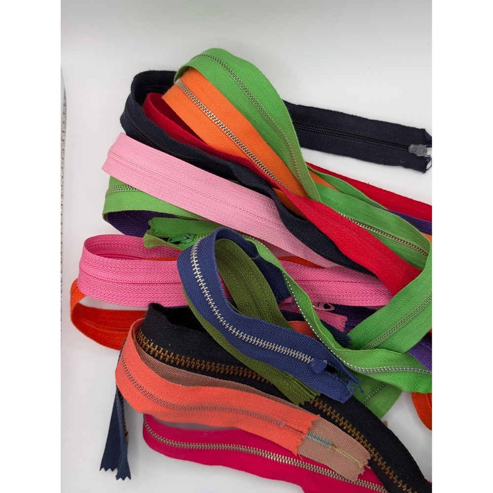 Vintage Assorted Zippers Lot Mixed Colors Metal Plastic Talon YKK Sewing Crafts